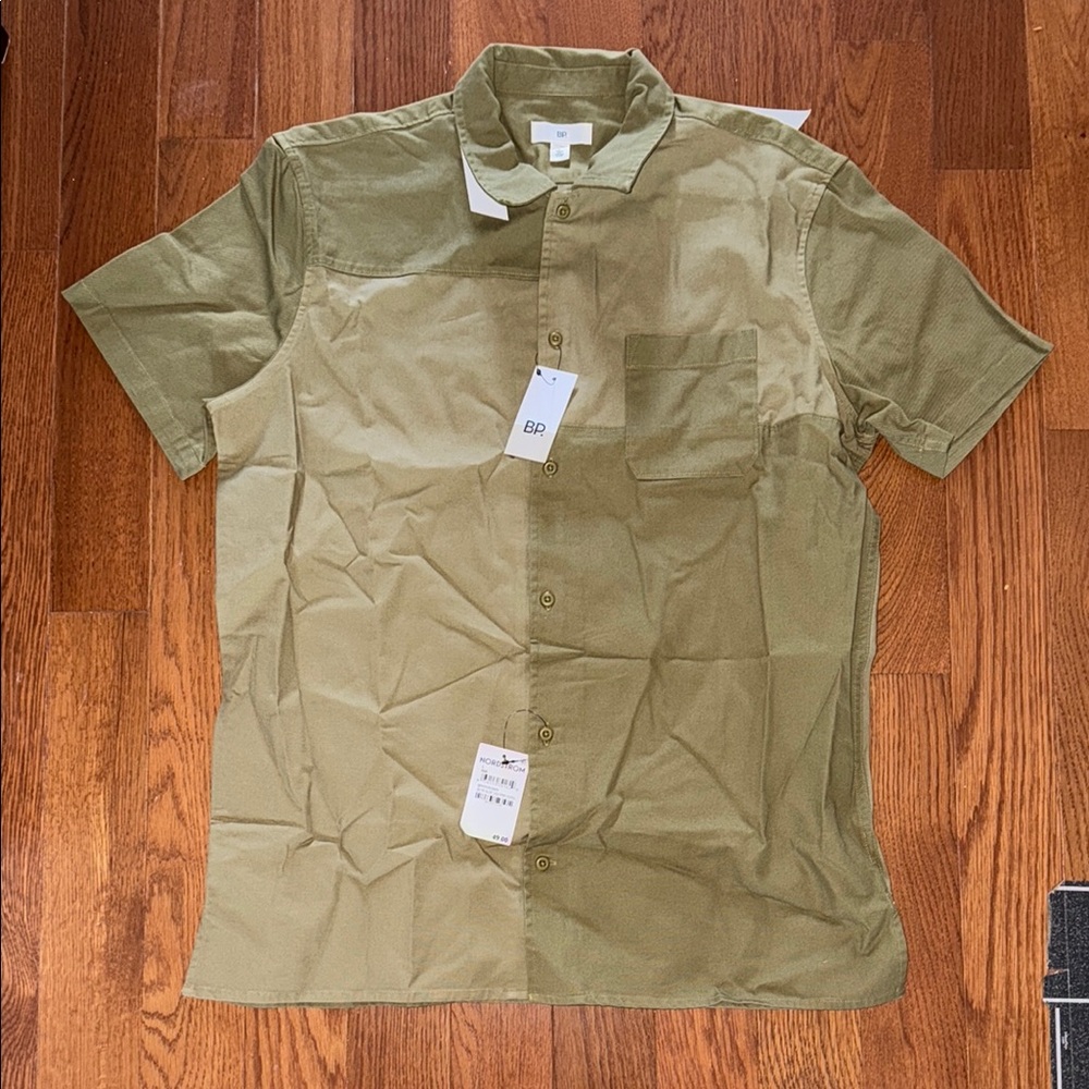 BP Green Casual Button Down Shirt size L